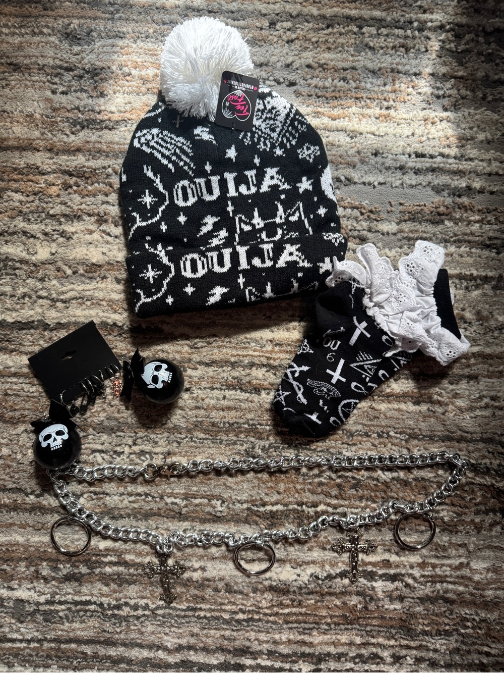 gothy black and white alternative accessories bundle